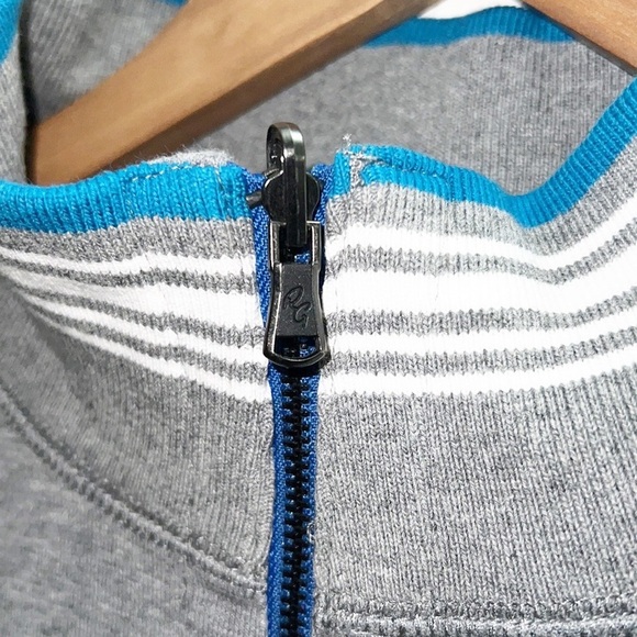 Robert Graham Gray Quarter Zip Men's Long Sleeve Striped Bottom Shirt - Picture 3 of 10